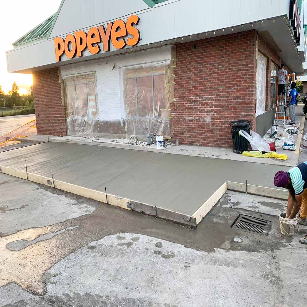 High-quality plain concrete surface with no color or border, showing a clean and smooth finish for renovation projects.