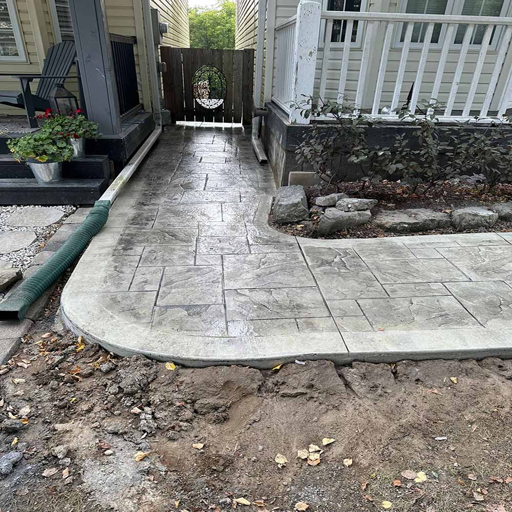 Modern stamped concrete work in the Greater Toronto Area.