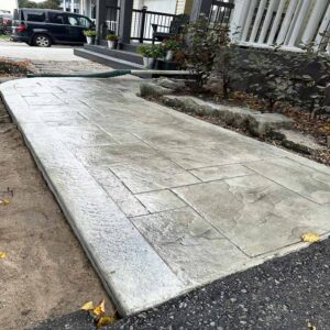 Cobblestone stamped concrete path without border by Rhino The Renovators in GTA.