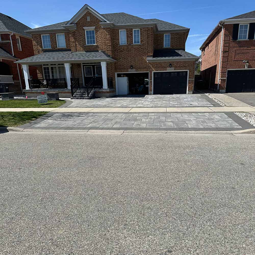 Completed stone interlocking project for a commercial property.