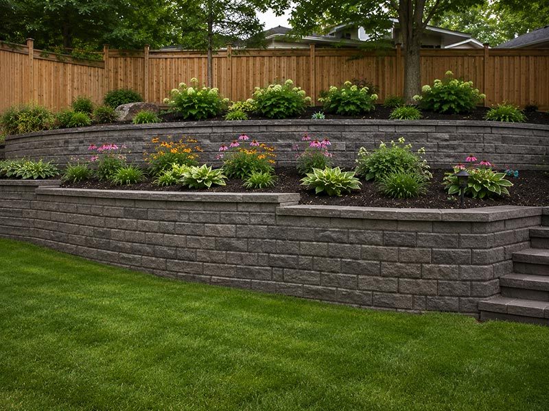 Retaining Walls & Stone Flower Beds