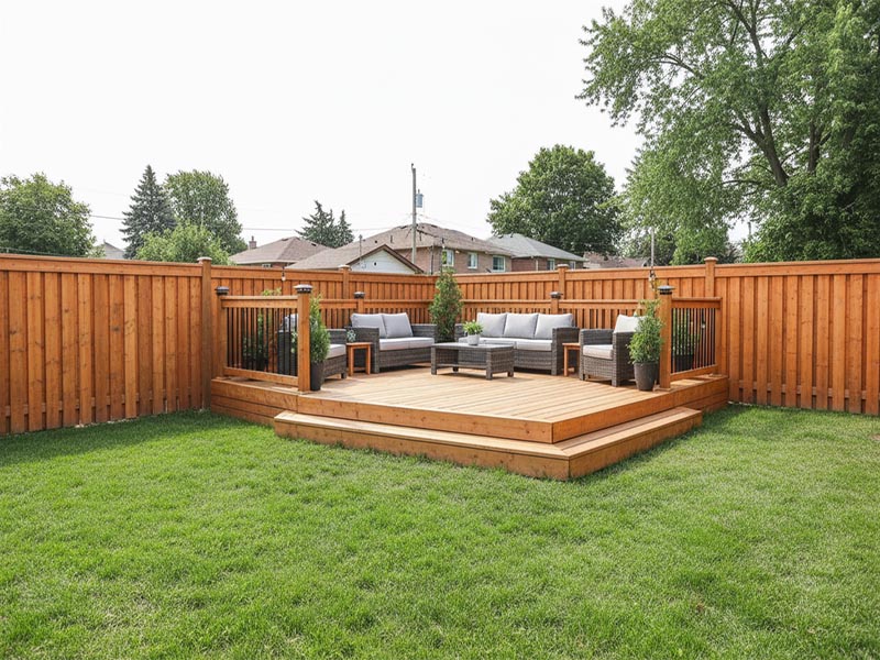 Custom deck and privacy fence installation in GTA
